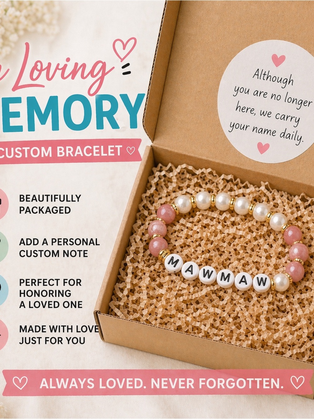 Forever in My Heart Bracelet | Personalized Memorial Jewelry